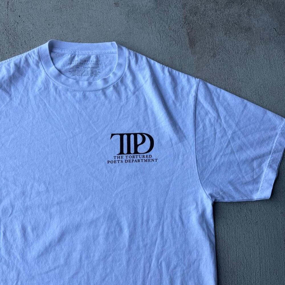 Taylor swift tortured poets department white heavy shirt XL